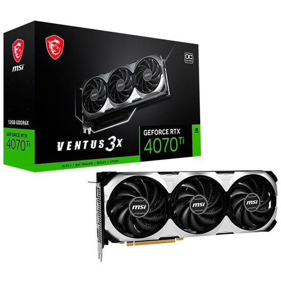 Placa de Video MSI GeForce RTX4070TI Ventus 3X OC 12GB GDDR6X PCI-Express