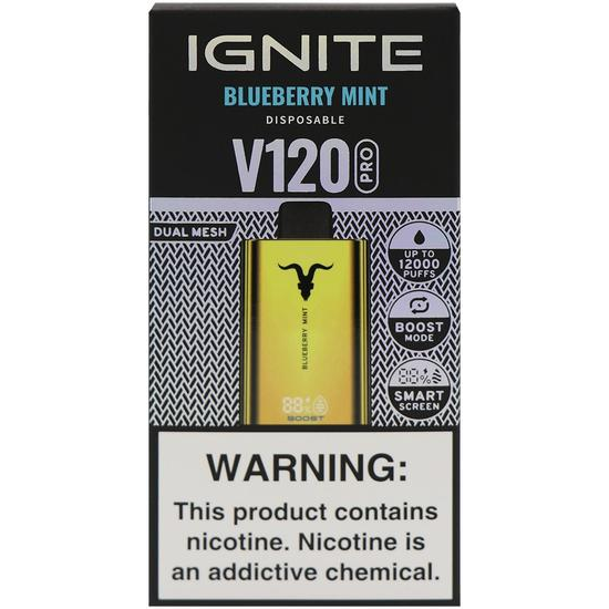 Vaper  Ignite V120 Pro Gold Blueberry Mint 12000 Puffs