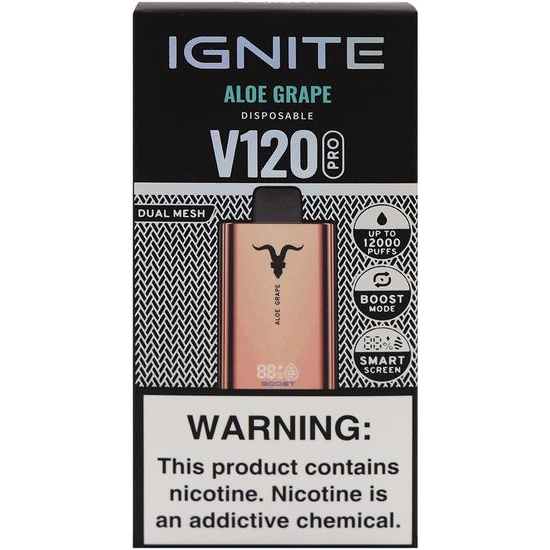 Vaper  Ignite V120 Pro Rose Gold Aloe Grape 12000 Puffs